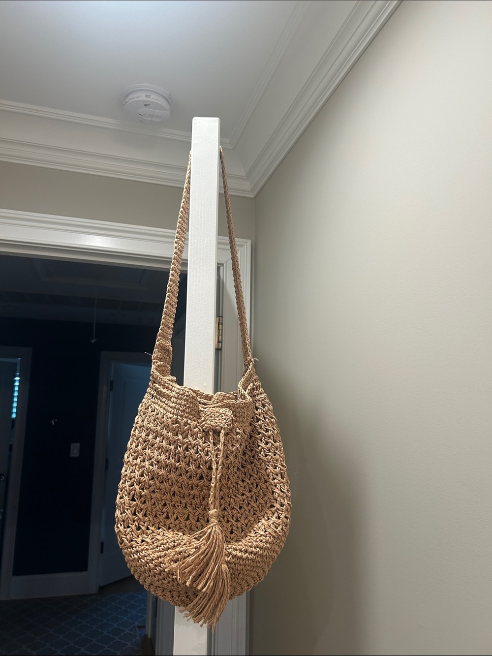 H&M Woven Tassel Shoulder Bag - Natural Straw